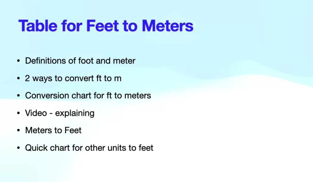 Ways to Convert Feet to Meters
